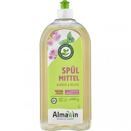Detergent de vase cu trandafir salbatic si melisa bio 1 L AlmaWin