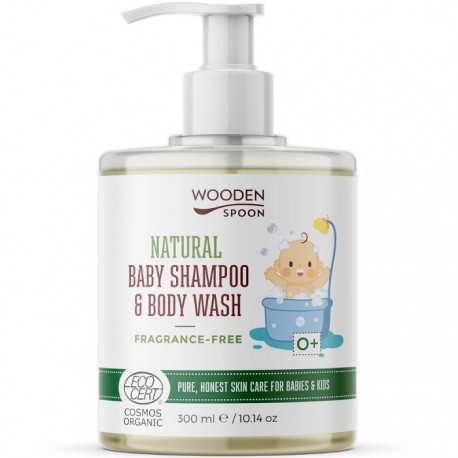 Sampon si gel dus bio fara parfum, pentru copii si bebelusi 300ml Wooden Spoon