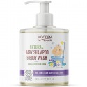 Sampon si gel dus bio pentru copii si bebelusi Organic Herbs 300ml Wooden Spoon