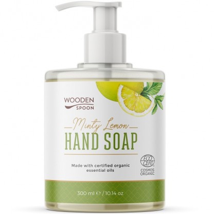 Sapun lichid pentru maini cu menta si lamaie bio 300ml Wooden Spoon