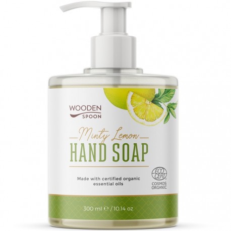Sapun lichid pentru maini cu menta si lamaie bio 300ml Wooden Spoon