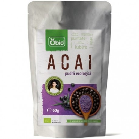 Pulbere de acai bio (liofilizate) 60g Obio