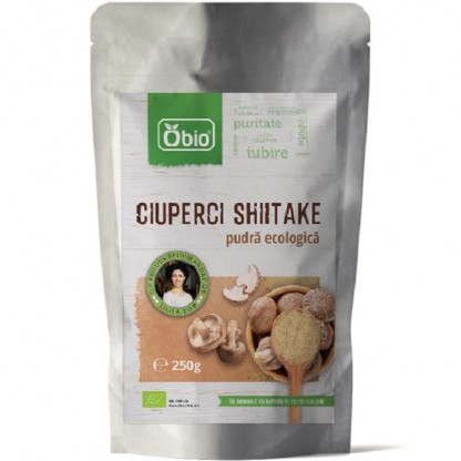 Shiitake pudra raw bio, ciuperca medicinala 250g Obio