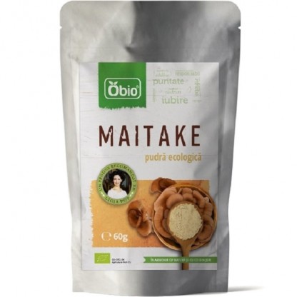 Maitake pulbere raw bio, ciuperca medicinala 60g Obio
