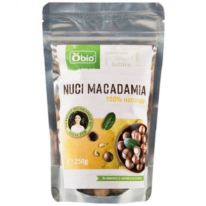 Nuci macadamia raw 250g Obio