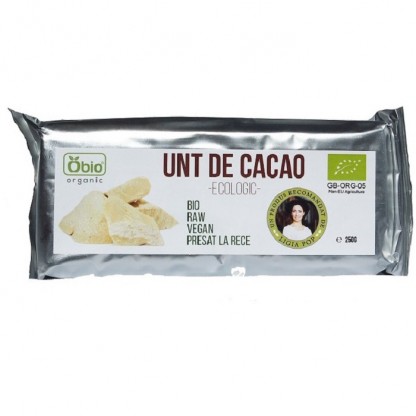 Grasime de cacao Raw bio, varietate Criollo (cacao butter) 250g Obio
