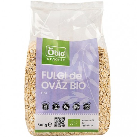 Fulgi de ovaz fini bio 500g Obio