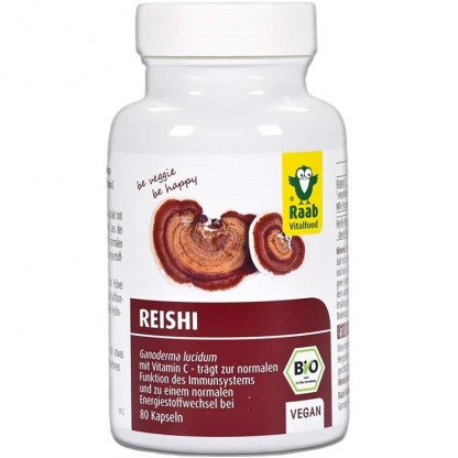 Reishi extract bio 400mg, 80 capsule vegane Raab Vitalfood