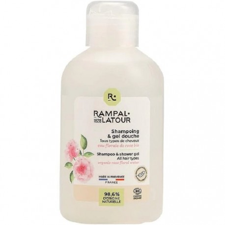 Gel de dus si sampon bio cu trandafir de Damasc (hipoalergen) 250ml Rampal Latour