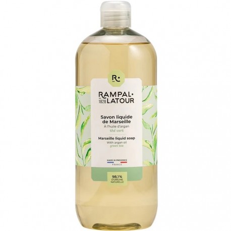 Sapun lichid de Marsilia organic cu ceai verde si argan 1000ml Rampal Latour