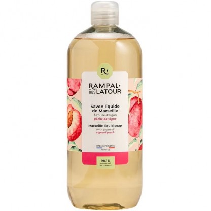 Sapun lichid de Marsilia cu piersica bio 1000ml Rampal Latour