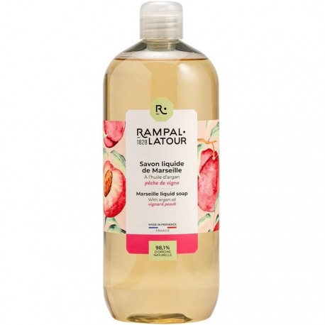 Sapun lichid de Marsilia cu piersica pt maini si corp 1000ml Rampal Latour