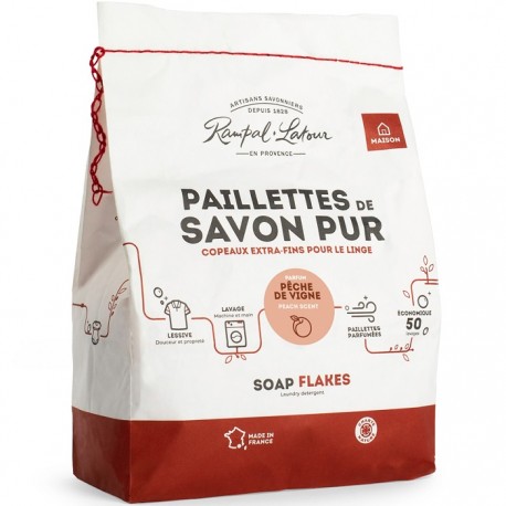 Fulgi de sapun de Marsilia pentru spalarea rufelor Peche de Vigne 750g Rampal Latour