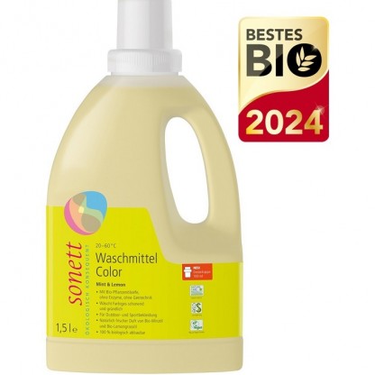 Detergent ecologic lichid pt rufe colorate cu lamaie si menta 1,5L Sonett