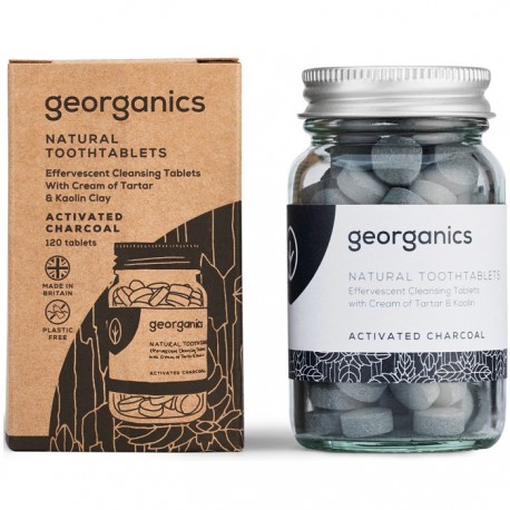 Pasta de dinti tablete Charcoal 120 buc Georganics Oral Care