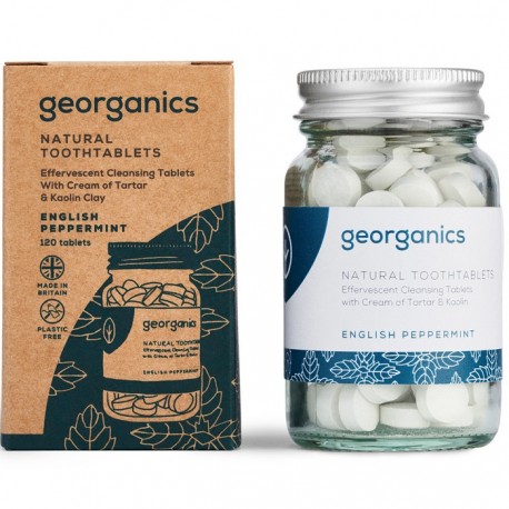 Pasta de dinti tablete English Peppermint 120 buc Georganics Oral Care