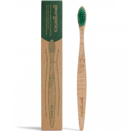 Periuta de dinti din lemn de fag Medium Georganics Oral Care