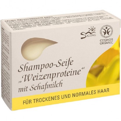 Sampon solid cu lapte de oaie si proteine din grau pt par normal sau uscat 125g Saling