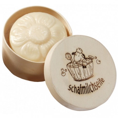 Sapun cremos cu lapte de oaie (floricica) in cutie cadou 65g Saling