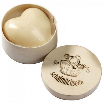 Sapun cremos cu lapte de oaie (inima) in cutie cadou 65g Saling