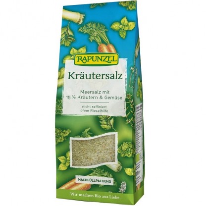 Sare neiodata cu 15% ierburi si legume bio 500g Rapunzel