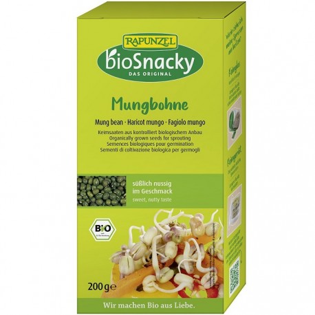 Seminte de fasole mung bio pentru germinat 200g Rapunzel BioSnacky