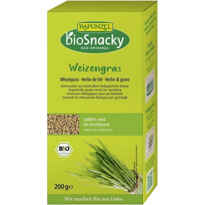 Seminte de iarba de grau pentru germinat bio 200g Rapunzel BioSnacky