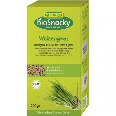 Seminte de iarba de grau pentru germinat bio 200g Rapunzel BioSnacky