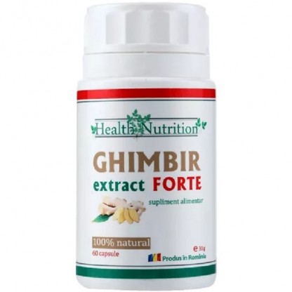 Ghimbir extract forte, sustine digestia si intareste imunitatea 60 capsule Health Nutrition