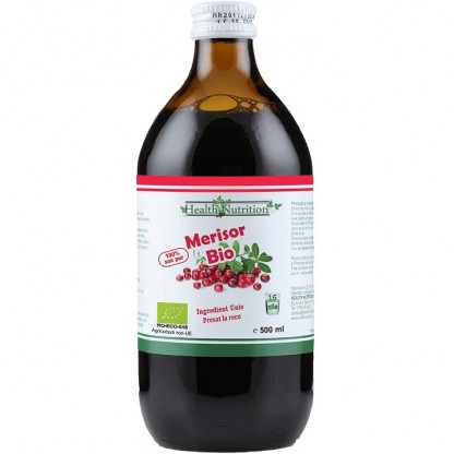 Suc de Merisor bio pur, fara zahar 500ml Health Nutrition
