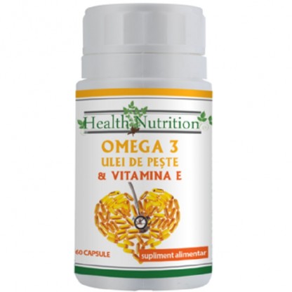 Omega 3 ulei de peste 500 mg + Vitamina E 5mg, 60 capsule moi Health Nutrition