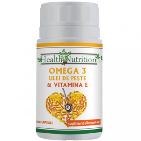 Omega 3 ulei de peste 500 mg + Vitamina E 5mg, 60 capsule moi Health Nutrition