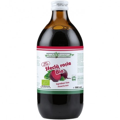 Suc de Sfecla rosie bio pur, fara zahar 500ml Health Nutrition