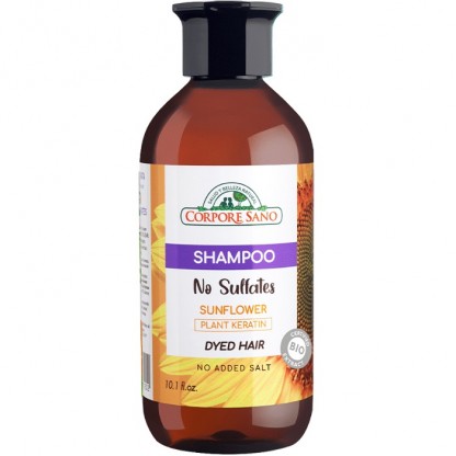 Sampon fara sulfati cu cheratina din plante, pt par vopsit 300ml Corpore Sano