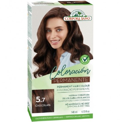Vopsea de par permanenta, fara amoniac nr 5.7 Ciocolata 140ml Corpore Sano