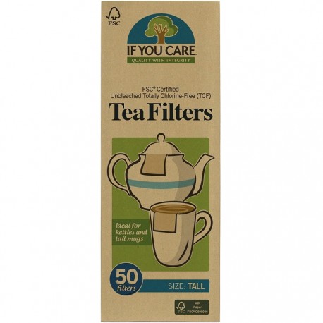 Filtre de ceai inalte, nealbite (fara clor), compostabile 50buc If You Care