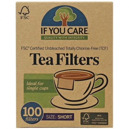 Filtre de ceai scurte, nealbite (fara clor), compostabile 100buc If You Care