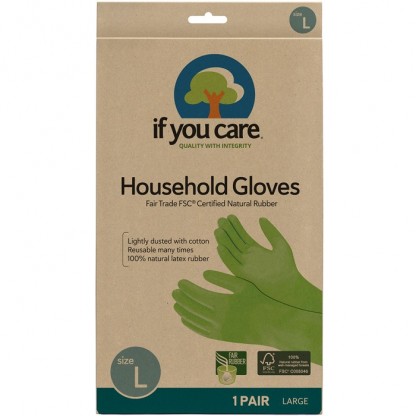 Manusi din cauciuc natural marimea L, pt uz casnic, If You Care