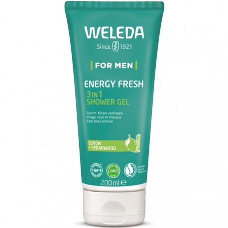 Gel de dus energizant 3 in 1 Men Energy Fresh 200ml Weleda