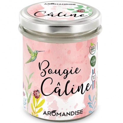 Lumanare parfumata naturala Caline (imbratisare), vegana 150g Aromandise