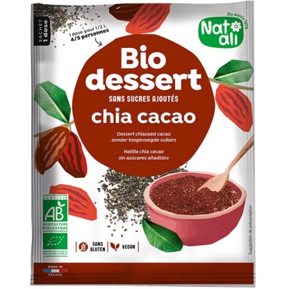 Desert cu chia si cacao bio 40g Nat-Ali