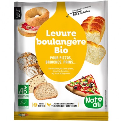 Drojdie de panificatie uscata bio, fara gluten 54g Nat-Ali