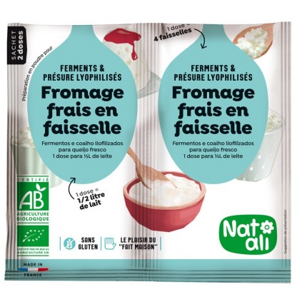 Ferment pentru branza dulce (Cottage Cheese) bio 2x6g Nat-Ali