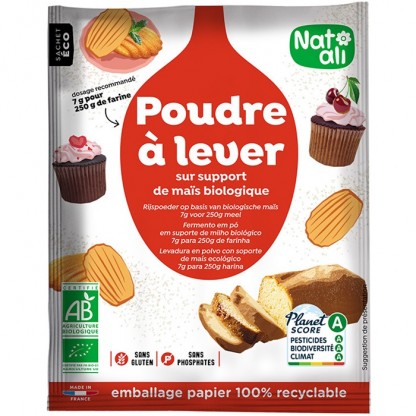 Praf de copt bio, fara gluten, fara fosfati 50g Nat-Ali