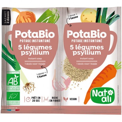 Supa instant cu 5 legume si psyllium bio, vegan 2x8.5g Nat-Ali