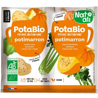 Supa instant cu dovleac si legume bio, vegan 2x8.5g Nat-Ali