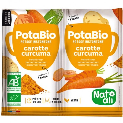 Supa instant cu morcovi, turmeric si legume bio, vegan 2x8.5g Nat-Ali