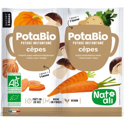 Supa instant cu porcini si legume bio, vegan 2x8.5g Nat-Ali