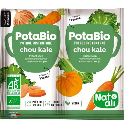 Supa instant cu varza kale si legume bio, vegan 2x8.5g Nat-Ali