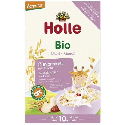 Musli junior cu cereale si fructe bio pentru copii, +10 luni 250g Holle